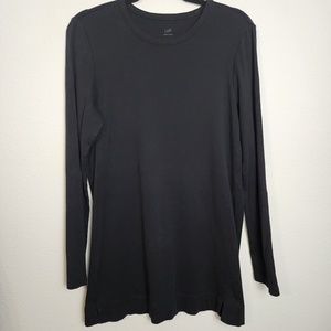J.Jill Perfect Pima Forward Seam Long Sleeve Black Tunic Size Large